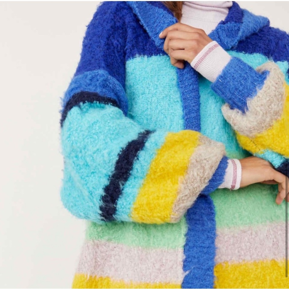 Free People Dream Team Cardi Striped Hoodie Size XL - Picture 5 of 7
